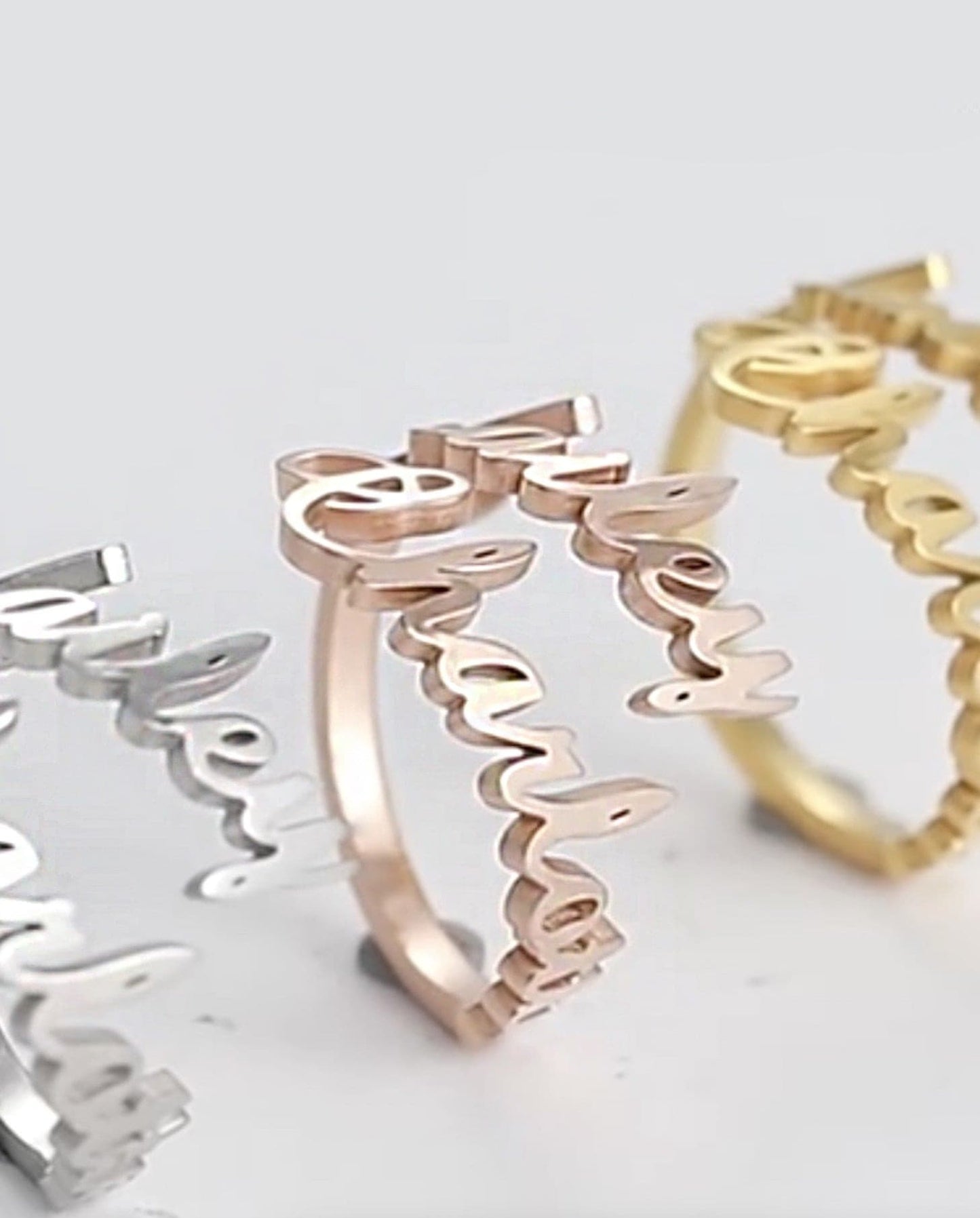 Personalized Cursive Name Ring