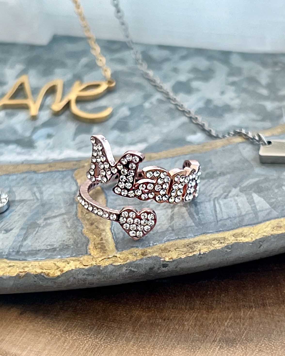 Iced Personalized Name Ring