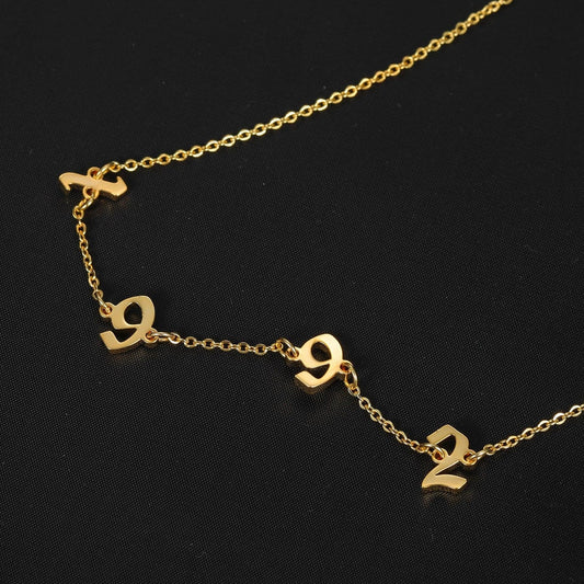 Old English Custom Date Necklace