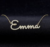 Personalized Crystal Cursive Name Necklace