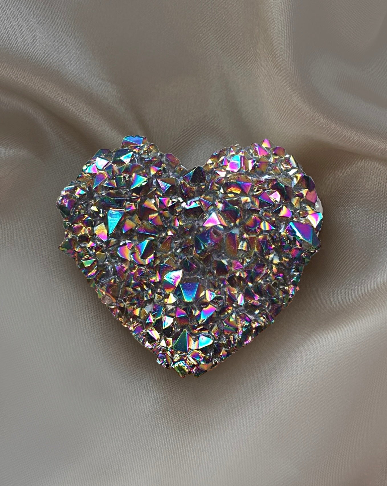 Rainbow Electroplated Heart-Shaped Crystal