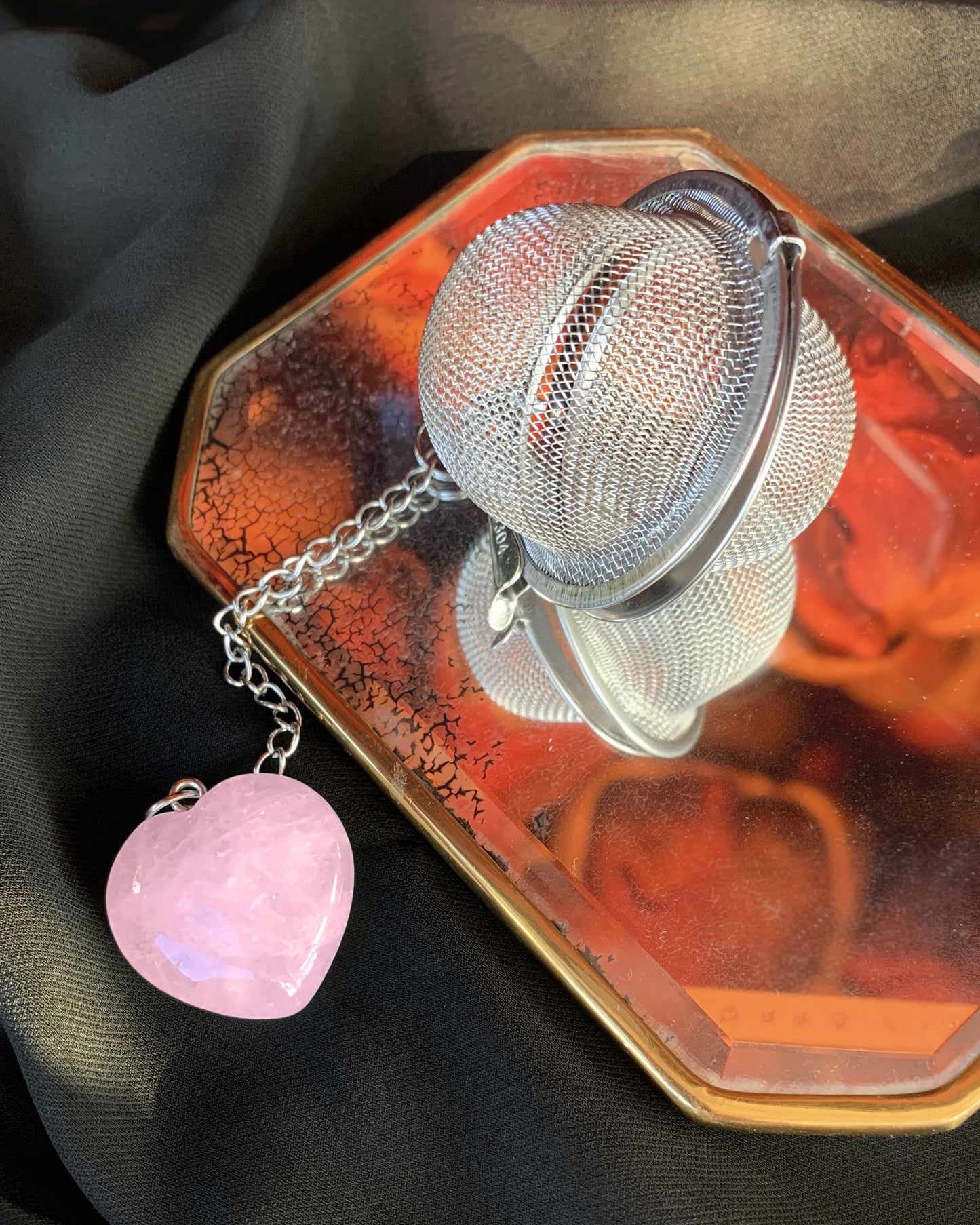 Rose Quartz Crystal Tea Infuser