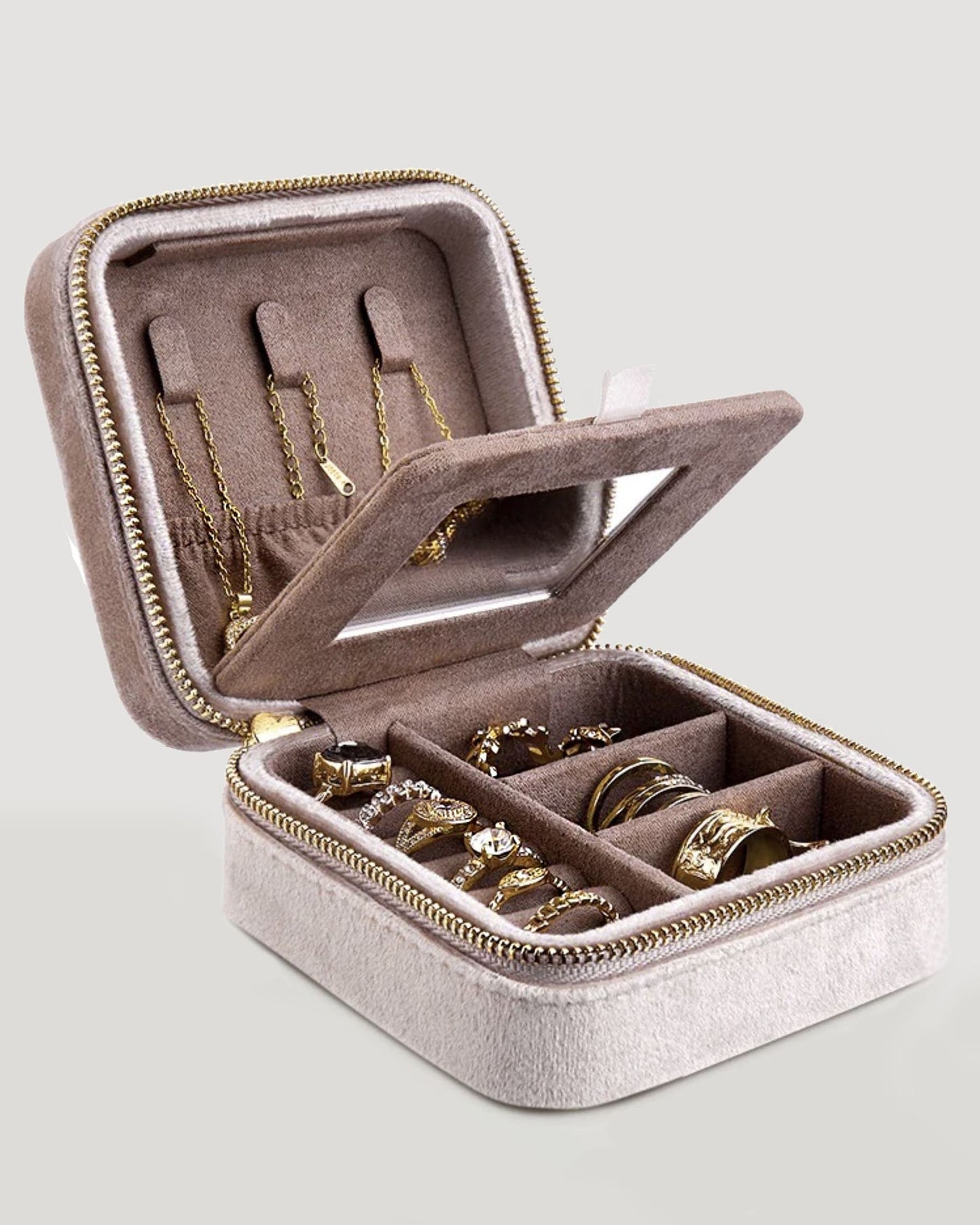 Luxe Multi-Compartment Personalized Velvet Jewelry Box