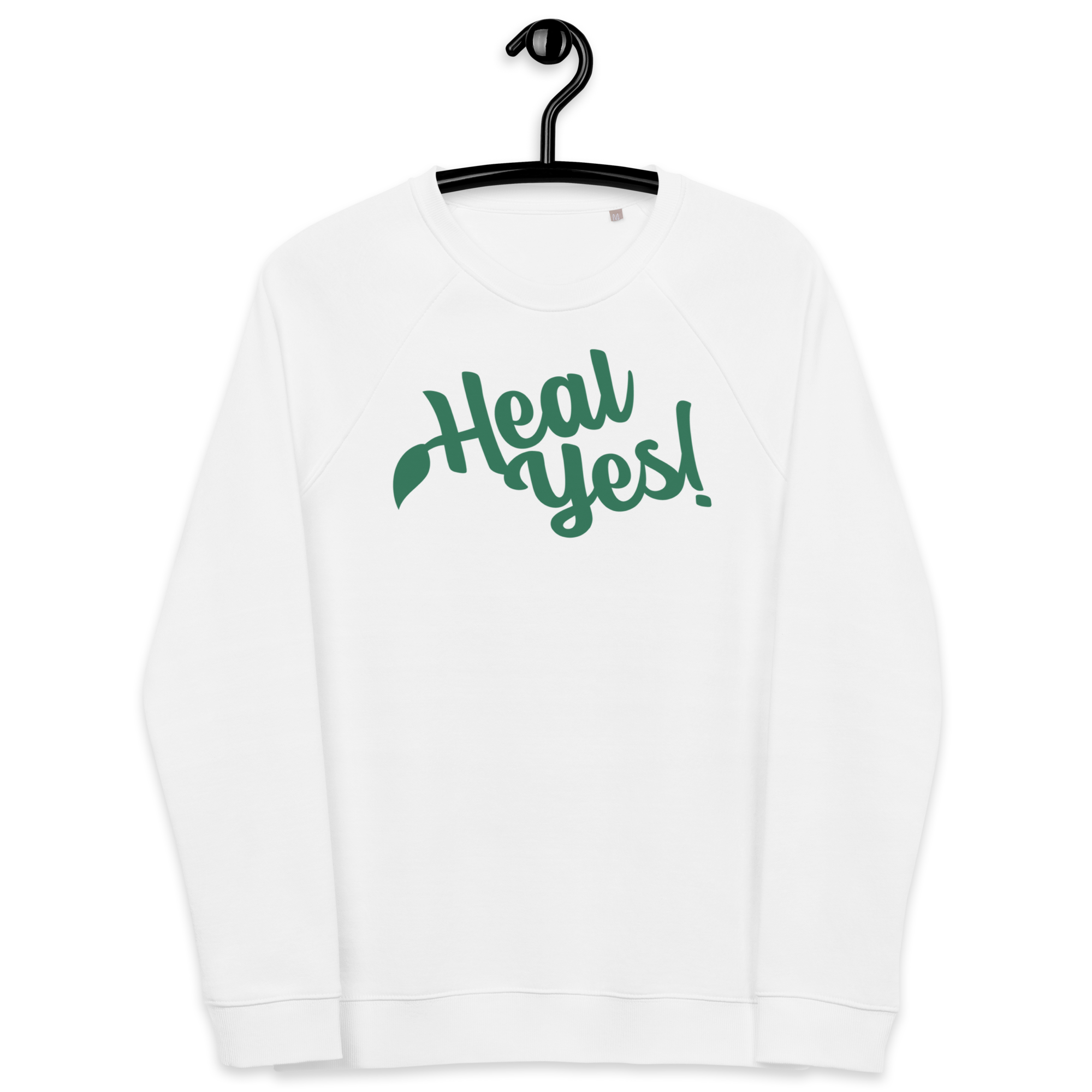 Heal Yes! Unisex Organic Raglan Sweatshirt