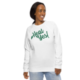 Heal Yes! Unisex Organic Raglan Sweatshirt
