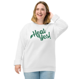 Heal Yes! Unisex Organic Raglan Sweatshirt